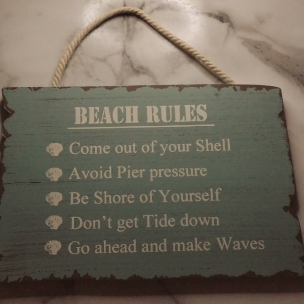 BEACH RULES Sign